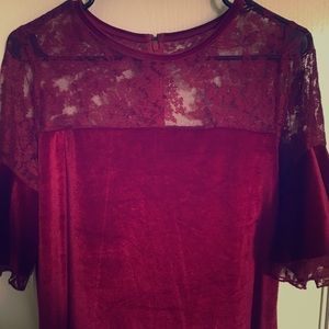 Velvet ruffle sleeved dress size XL